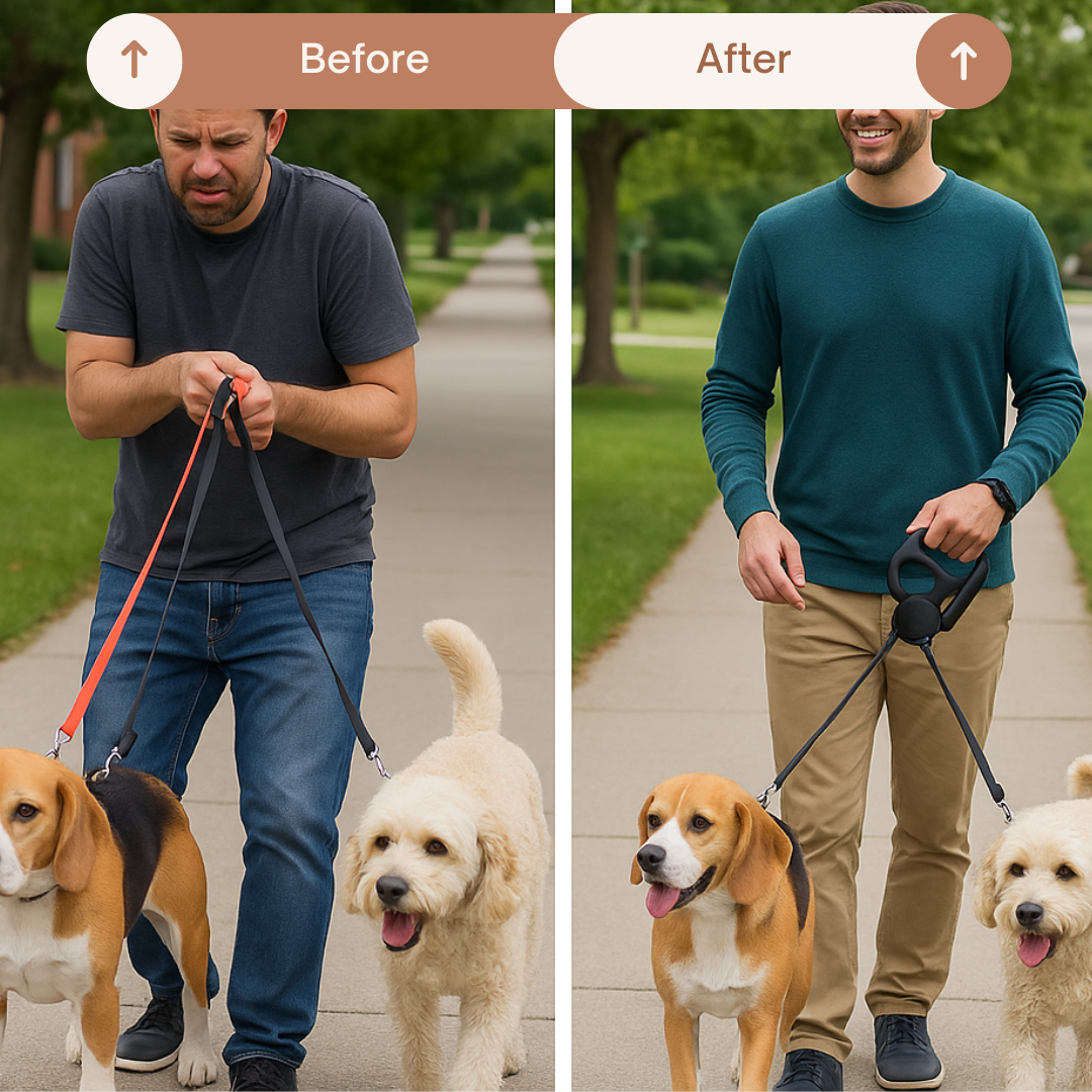 DuoGassi™ – The smart dual leash with light & waste bag dispenser