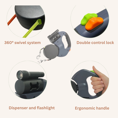 DuoGassi™ – The smart dual leash with light & waste bag dispenser